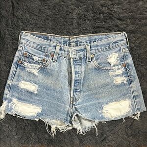 Distressed Denim Shorts